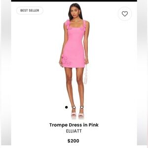 REVOLVE ELLIATT Trompe Dress - Size Medium - Floral Appliqué - Pink